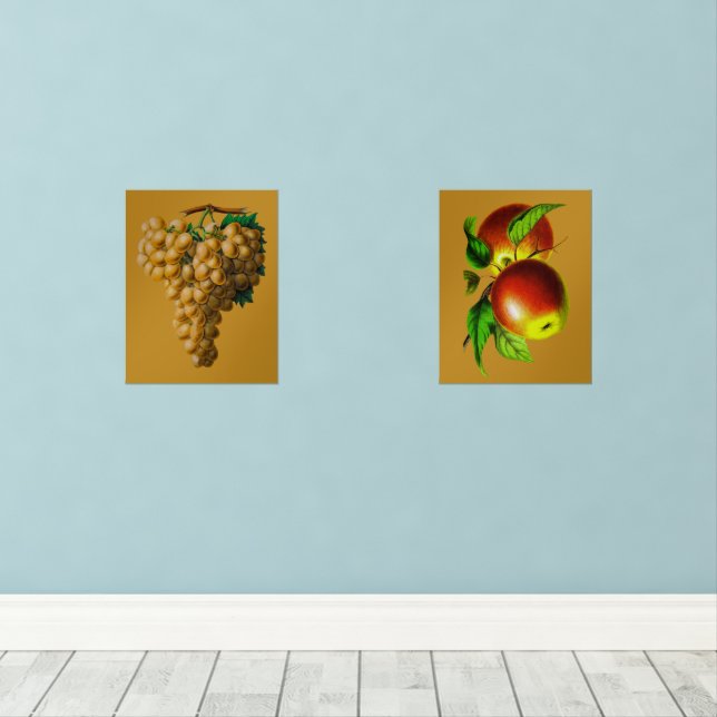 Raisins et pommes d'art mural de fruits (Parquet)
