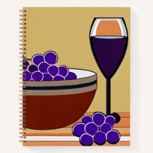 Raisins et Wineglass dans le livre de recettes Mar