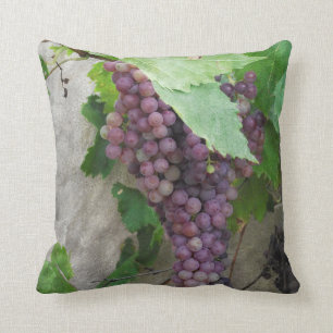 Raisins pourpres sur le coussin de vigne