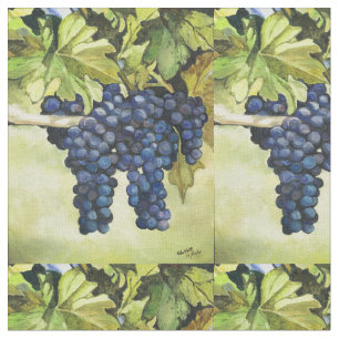 Raisins sur le tissu d'art de vigne