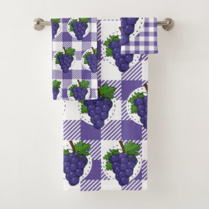 Raisins sur Plaid violet blanc