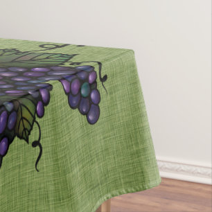 Raisins Violets, Belle Nappe En Coton, 52"x70"