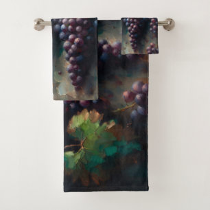 Raisins violets sur la peinture à l'huile de vigne