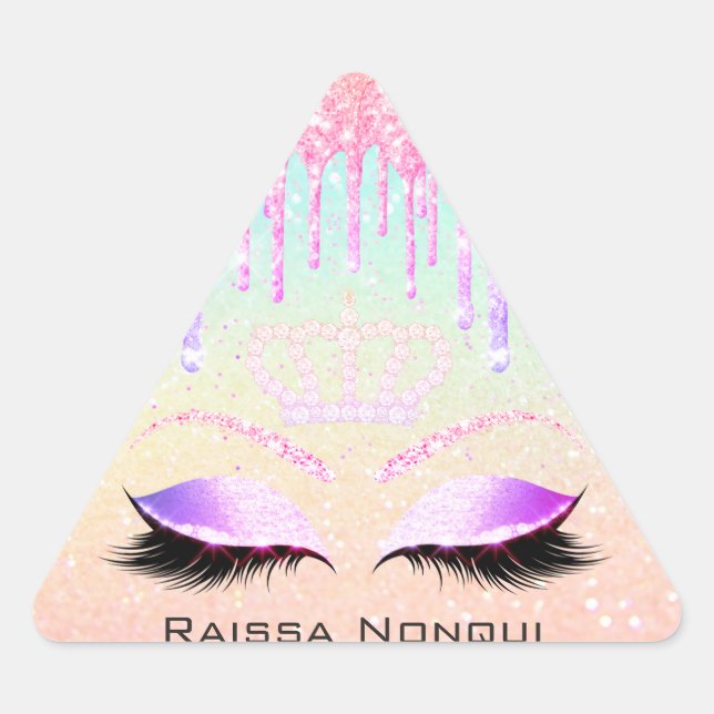Raissa Crown 16. 15. Bridal Holographic1 Dreieckiger Aufkleber (Vorderseite)