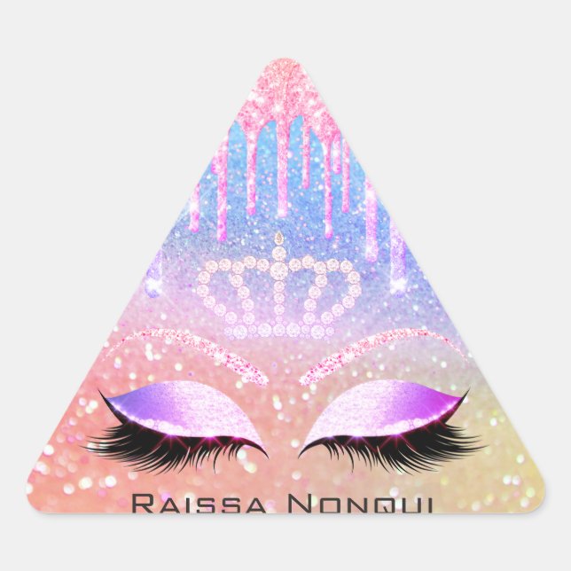 Raissa Crown 16. 15. Bridal Holographic2 Dreieckiger Aufkleber (Vorderseite)