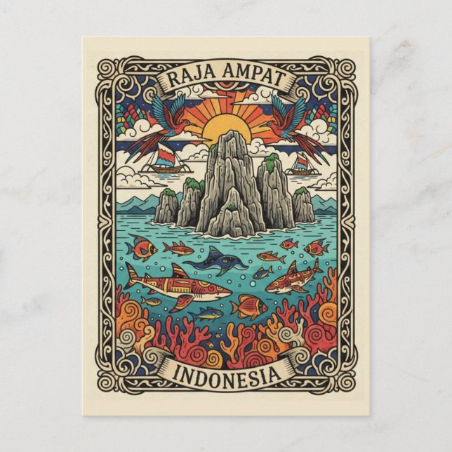 Raja Ampat Indonesien Postkarte (Vorderseite)