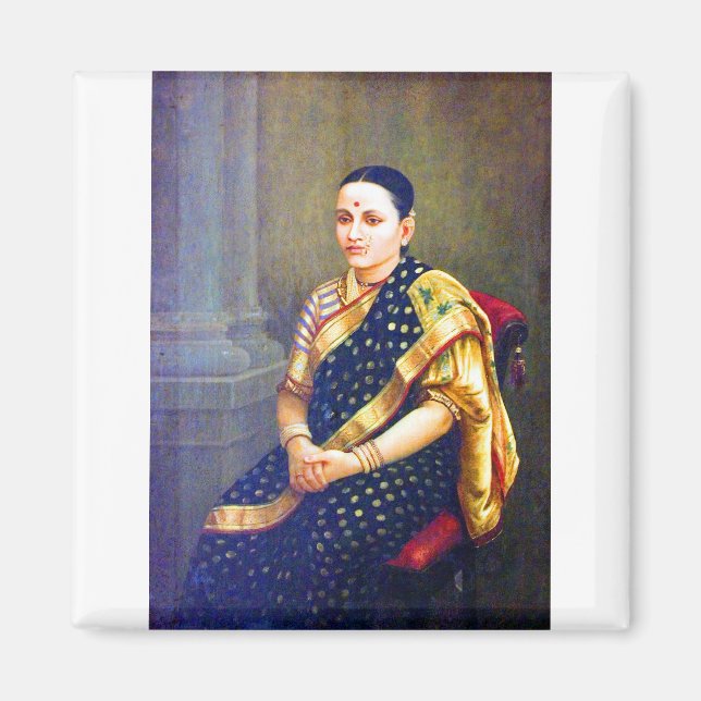 Raja Ravi Varma Porträt einer Frau Magnet (Vorne)