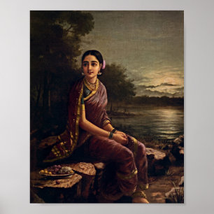 Raja Ravi Varma - Radha im Mondlicht Poster
