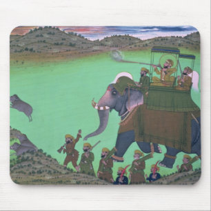 Raja Sarup Singh von Udaipur, auf einer Eberjagd Mousepad