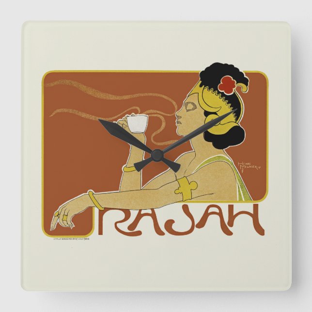 Rajah Quadratische Wanduhr (Vorderseite)