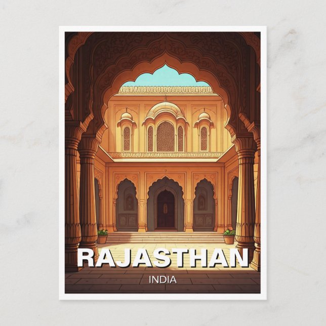 Rajasthan India Souvenir Postkarte (Vorderseite)