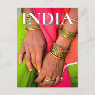 Rajasthan Nahaufnahme der Hände einer Frau Postkarte