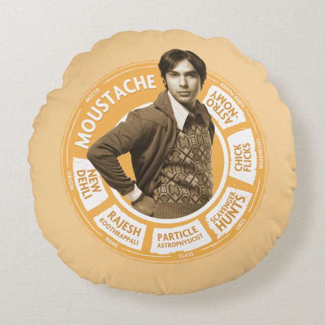 Rajesh Info Graphic Rundes Kissen (Vorderseite)