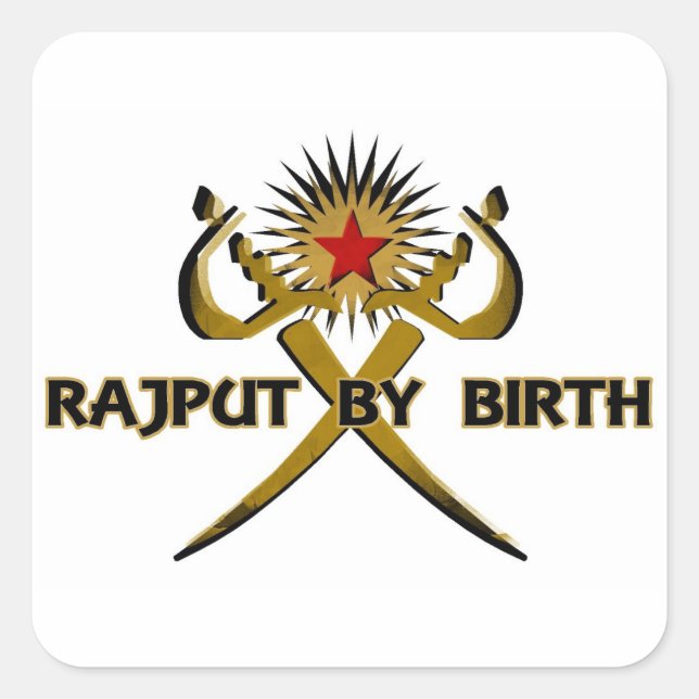 Rajput by Birth Sun-Star Quadratischer Aufkleber (Vorderseite)
