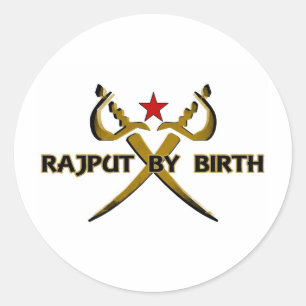 Rajput durch Geburts-roten Stern Runder Aufkleber
