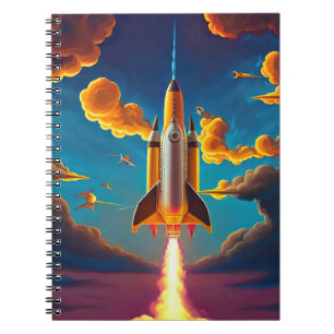 Rakete bei Sonnenuntergang Notizblock