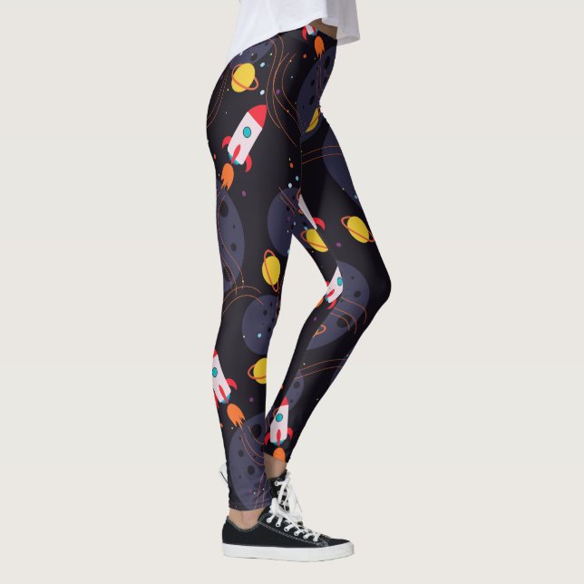Rakete im Weltraum  Leggings (Rechts)