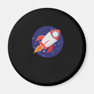 Rakete mit Sternen Magnet