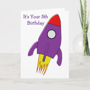 Rakete Personalisiert 5. Geburtstag Karte
