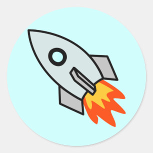 Rakete Runder Aufkleber