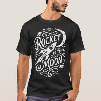 Rakete zum Mond Weltraum Astronomie Sterne T-Shirt