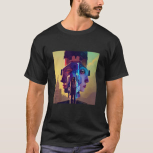 Rakete zum Spaß für den grafischen Mondstil T-Shirt