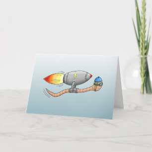 Raketen Regenwurm Geburtstagseinladung Einladung
