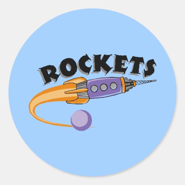 Raketen Runder Aufkleber (Vorderseite)
