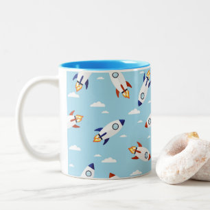 Raketen-Tasse für Kinder Zweifarbige Tasse