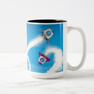 Raketen! Zweifarbige Tasse