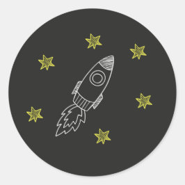 Raketenaufkleber Runder Aufkleber