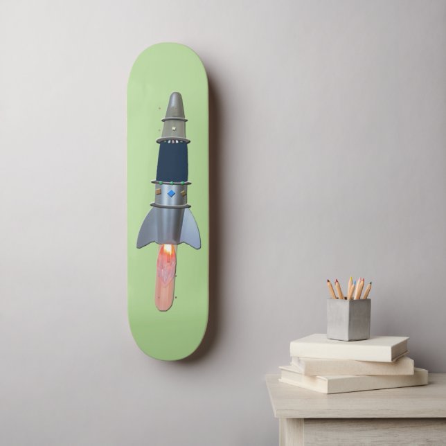Raketenausstieg Skateboard (Wandkunst)