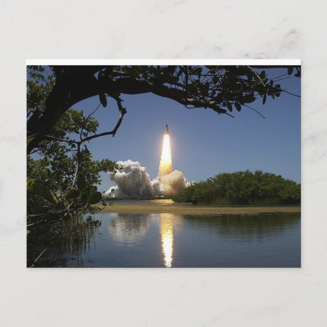 Raketenexplosion in die Weltraumpostkarte Postkarte (Vorderseite)