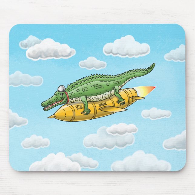 Raketenkrokodil Mousepad (Vorne)
