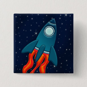 Raketenpostkarte Button
