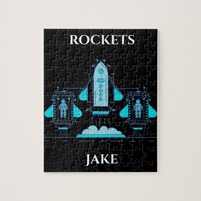 Raketenrätsel mit personalisiertem Namen. (Vertikal)