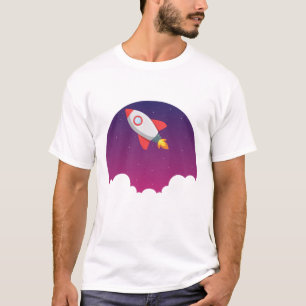 Raketenraumschiff fliegt zu den Sternen Männer T-Shirt