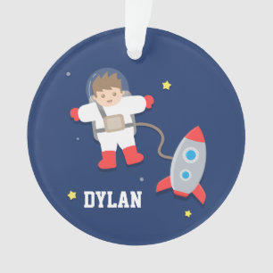 Raketenraumschiff Weltraum Kleiner Astronaut Junge Ornament