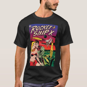 Raketenraumschiff X Vintage Sci-Fi-Comic-Cover T-Shirt