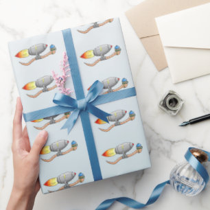 Raketenregenwurm Geschenkpapier