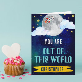 Raketenschiff aus diesem Valentinstag Karte