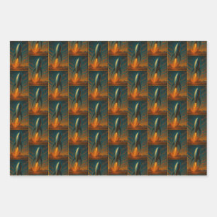 Raketenschiff inspiriert von den 1950er Jahren Geschenkpapier Set