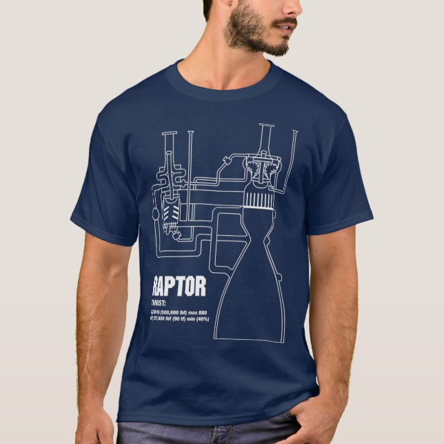 RaketenScience-Diagramm des Raptor-Motors T-Shirt (Vorderseite)