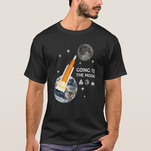 Raketenstart auf den Mond T-Shirt (Vorderseite)
