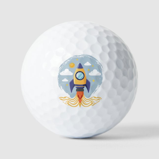 Raketenstart Golfball (Vorderseite)