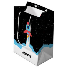 Raketenstart im Weltraum-Individuelle Name Mittlere Geschenktüte