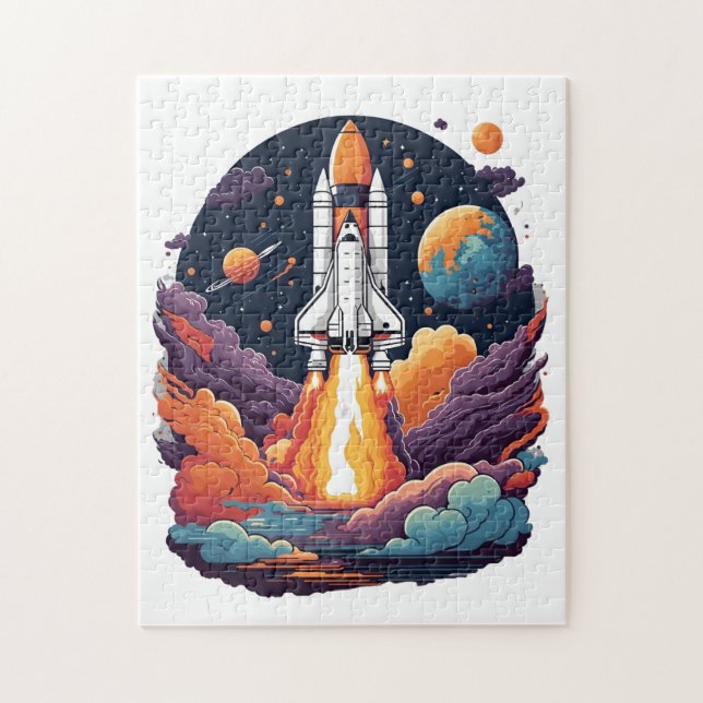 Raketenstart, in der Galaxie verloren (Vertikal)