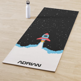 Raketenstart in Weltraumkindern Yogamatte