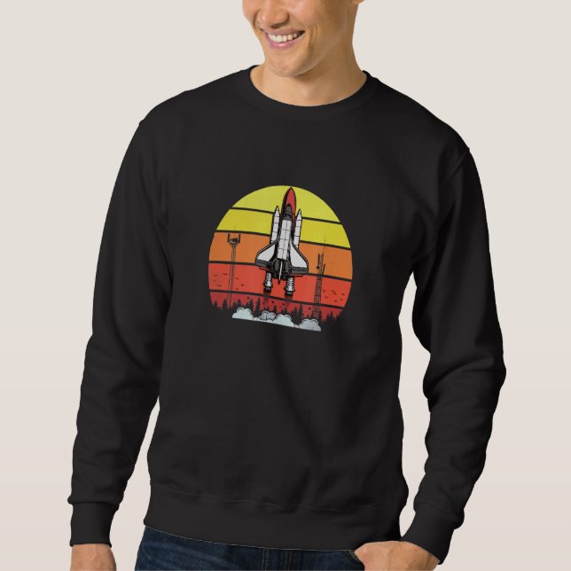 Raketenstart - Retro-Design Sweatshirt (Vorderseite)
