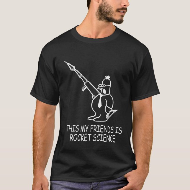 RAKETENTECHNIK-WEISS T-Shirt (Vorderseite)